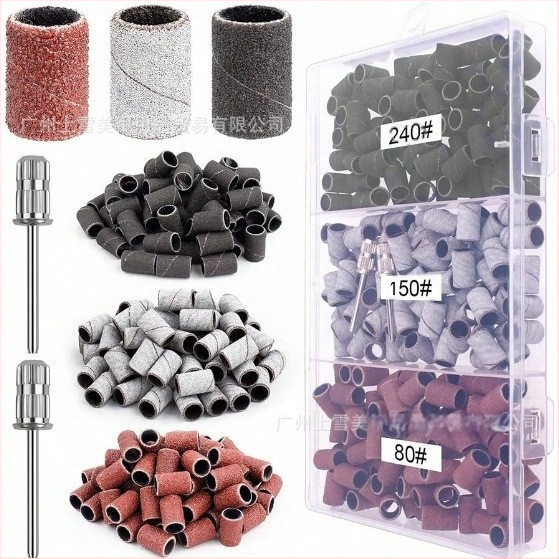 Set benzi de șlefuire pentru unghii, 50 buc., granulație 80/120/180, pentru freza de unghii