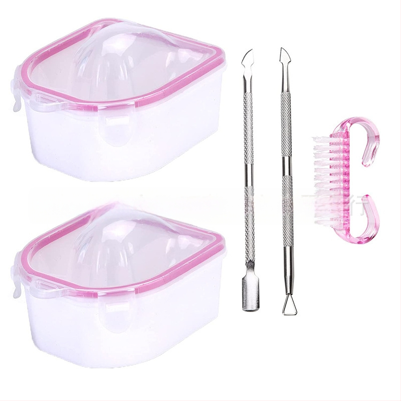 Liwei Manikiūro dviejų sluoksnių rankų dubuo rinkinys su šlifavimo plienine šepetėliu | Nagų įrankiai | Kilmės šalis: Guangzhou