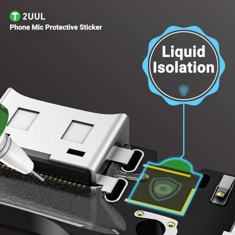 Αυτοκόλλητο προστασίας μικροφώνου κινητού, σκόνη και υγρά φραγμός, εύκολο στο σκίσιμο, για επισκευές • 2UUL • 4,5 g • Θερμοκρασιακά ανθεκτική κόλλα