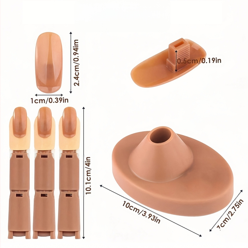 Mână de practică pentru unghii cu articulații mobile, formă ovală, purtabilă, Brand Yijiayi