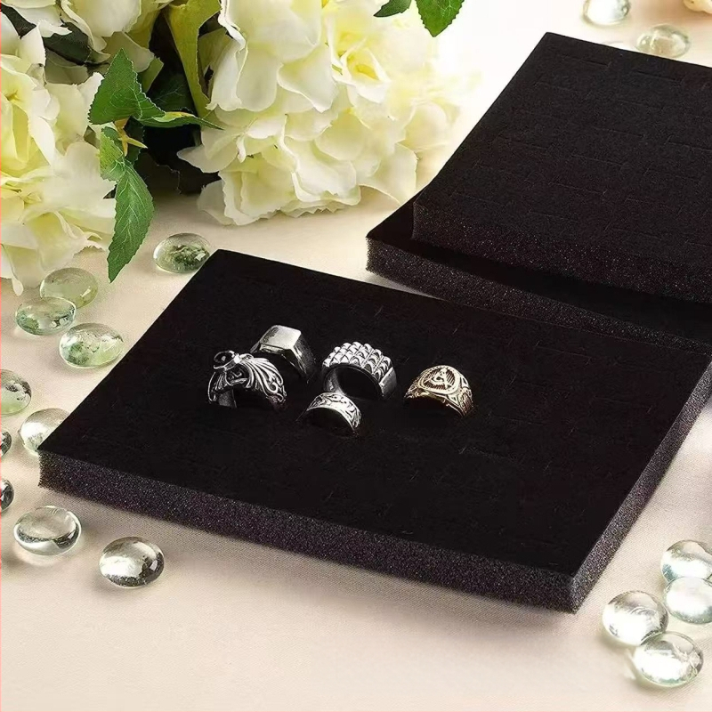 Εσωτερική επένδυση για κουτί κοσμημάτων από αφρό με πολλαπλές οπές για δαχτυλίδια, σκουλαρίκια και βραχιόλια (υλικό: αφρός συσκευασίας, μοντέλο BK911)