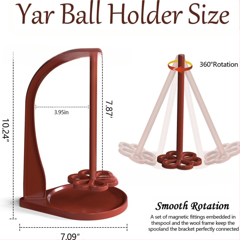 Medinis verpimo laikiklis su nuimama gėlių formos pagrindu — 3 sluoksniai, stalinis laikiklis mezgimui ir audimui