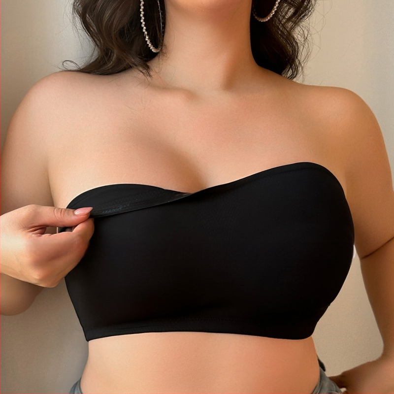 Tub top bez plecu, push-up, bezšuvēm, anti-slip, neilona audums ar kokvilnas oderi, vidējie kausi