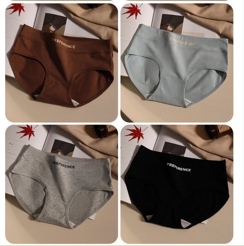 Sieviešu kokvilnas apakšveļa, elpojoša, ātri žūst, adīts audums, vidējā josta, 95% kokvilnas