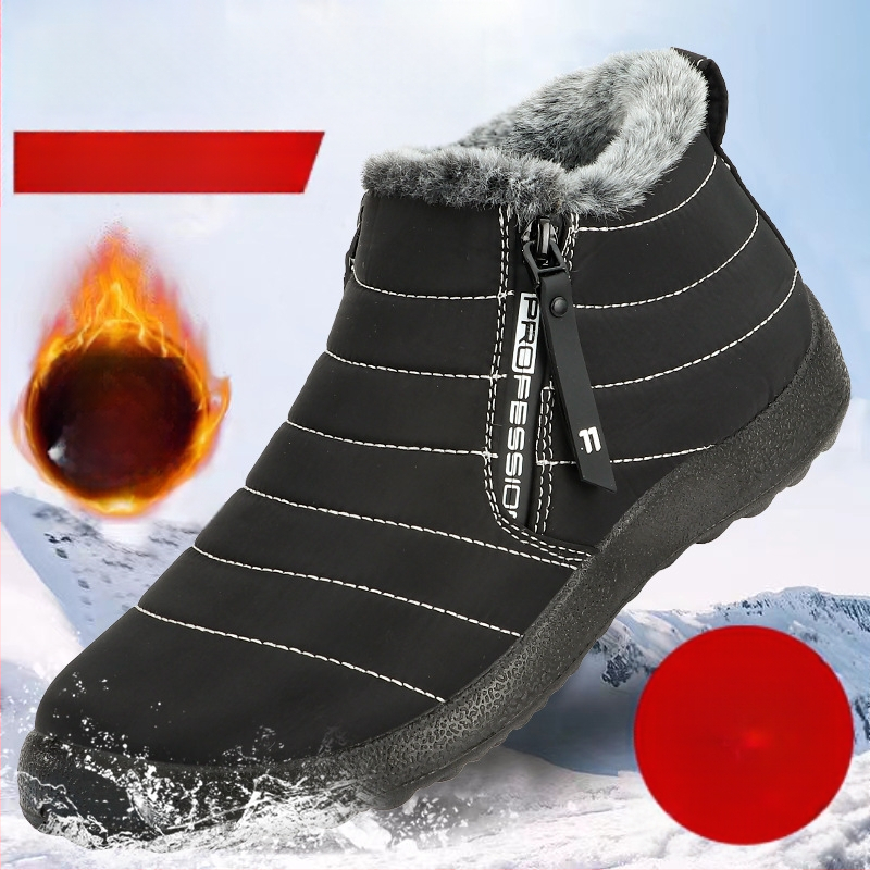 Ghete de iarnă pentru zăpadă, stil casual, partea superioară din bumbac, talpă PU, talpă antiderapantă din cauciuc