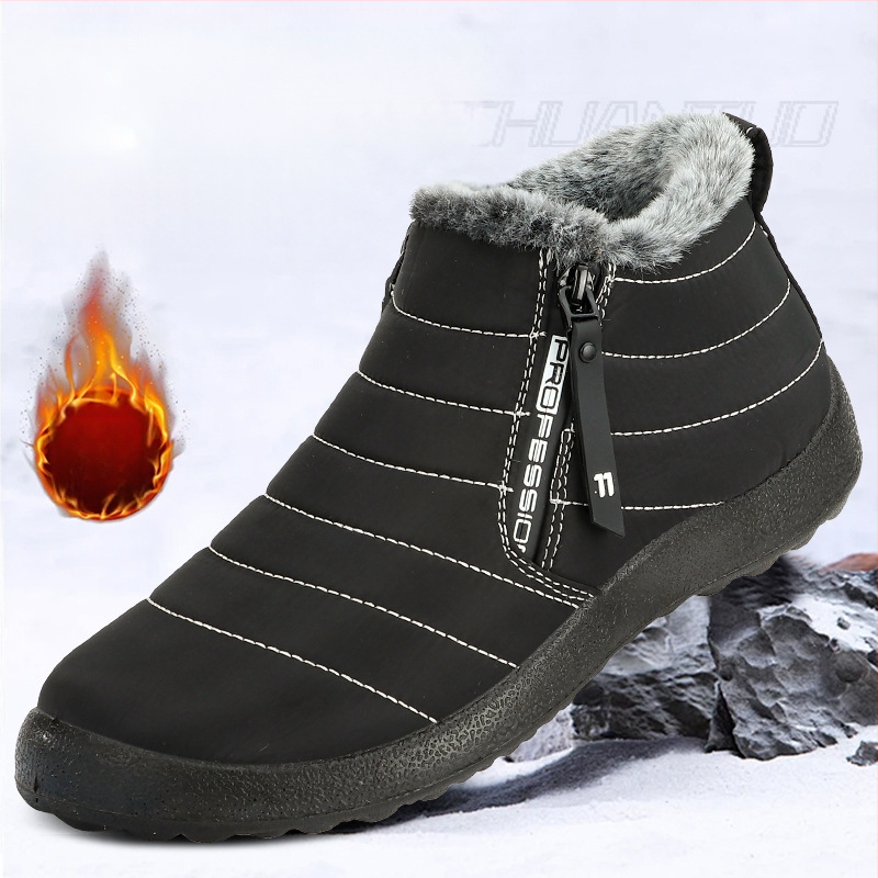 Ghete de iarnă pentru zăpadă, stil casual, partea superioară din bumbac, talpă PU, talpă antiderapantă din cauciuc