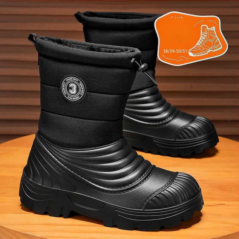 Manjiang Red Χειμερινά μποτάκια χιονιού με επένδυση φλίς, PU επάνω μέρος, αντιολισθητική σόλα από καουτσούκ, εθνοτικό στυλ