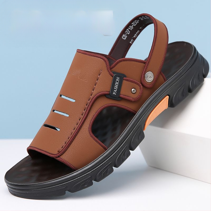 Vyriniai sandalai su atviraisiais pirštais, viršus iš super pluošto, padas iš gumos, kasdieniam stiliui, 2025 m. pavasaris