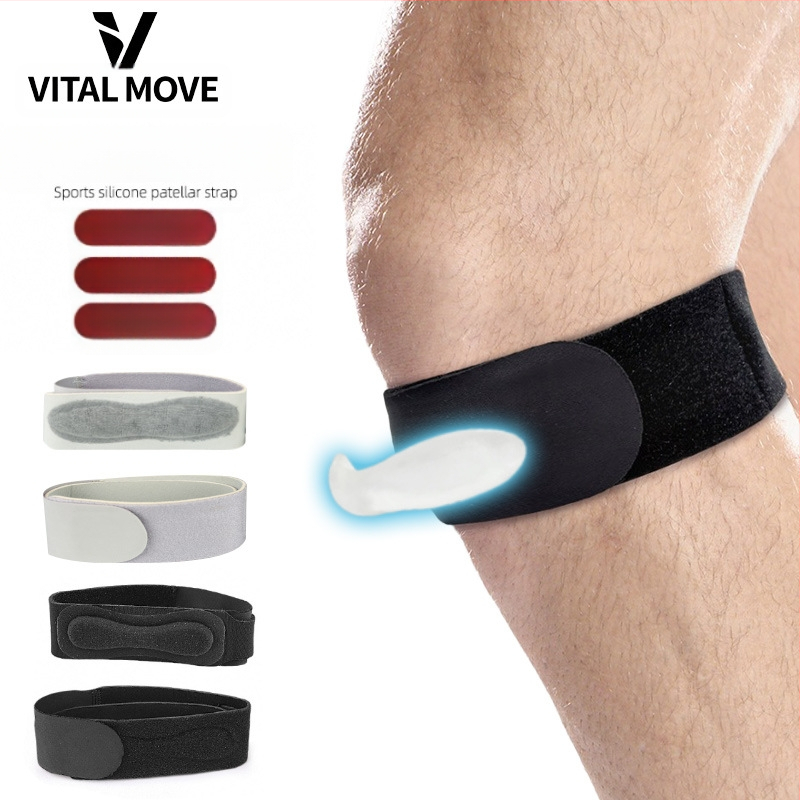 Protecții pentru genunchi cu amortizare din silicon încorporată, reglabile, pentru baschet și drumeții; materiale: Lycra, poliester, SBR, silicon