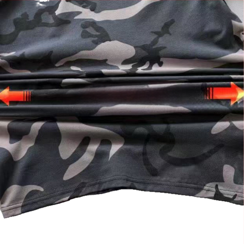 Tricou bărbătesc camuflaj din amestec de bumbac, mâneci scurte, guler rotund, croială slim