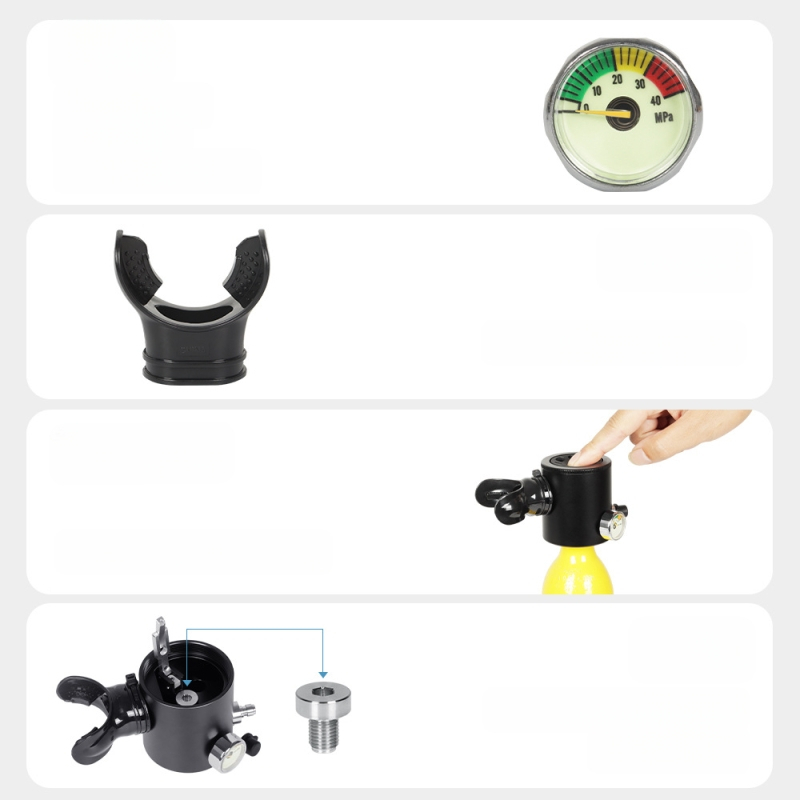 Μίνι φιάλη οξυγόνου για κατάδυση, αλουμινένιο κράμα, 0.5L, μάρκα DIDEEP, με άδεια ιδιωτικής ετικέτας