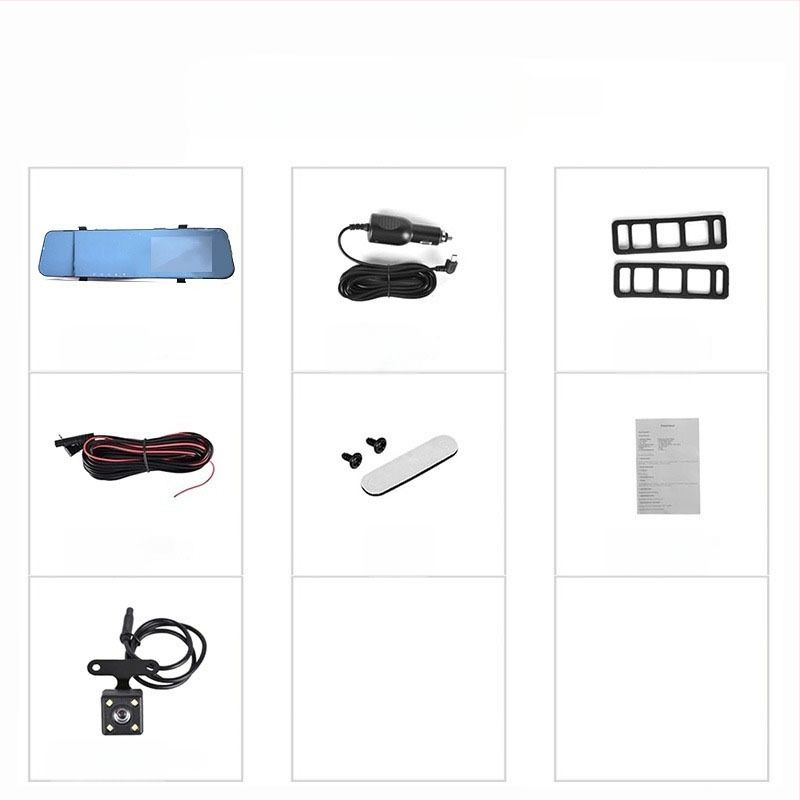 Κάμερα για οπισθοφάρου αυτοκινήτου με 1080p νυχτερινή όραση, διπλή καταγραφή, 140° ευρυγώνιος, αποθήκευση σε TF κάρτα