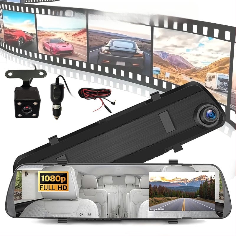 Κάμερα για οπισθοφάρου αυτοκινήτου με 1080p νυχτερινή όραση, διπλή καταγραφή, 140° ευρυγώνιος, αποθήκευση σε TF κάρτα