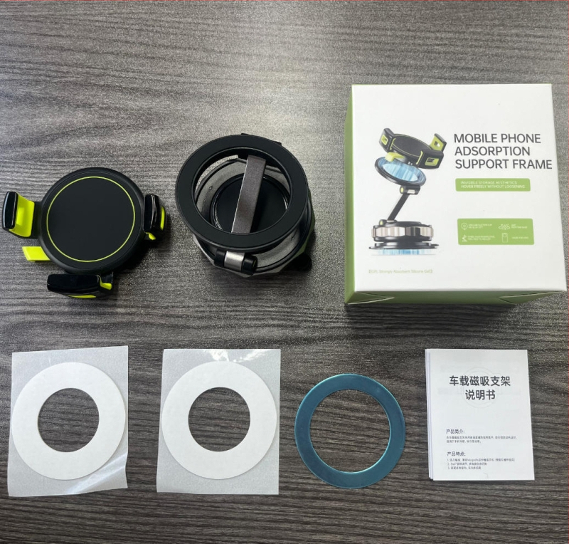 Suport auto pentru telefon cu ventuză, rotire la 360°, fixare magnetică – universal pentru bord