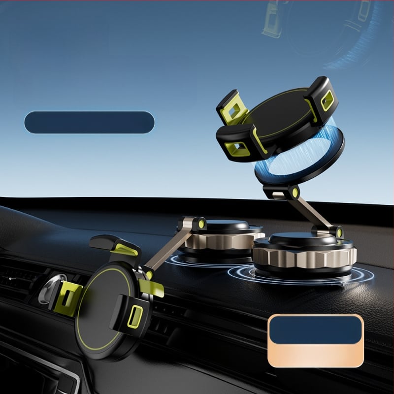 Suport auto pentru telefon cu ventuză, rotire la 360°, fixare magnetică – universal pentru bord