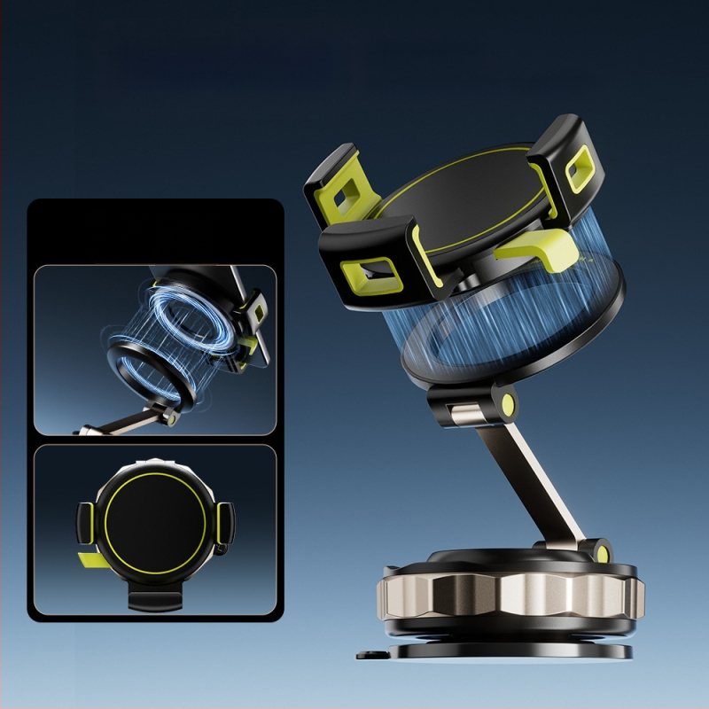 Suport auto pentru telefon cu ventuză, rotire la 360°, fixare magnetică – universal pentru bord