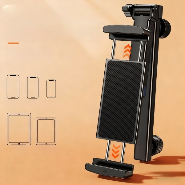 Suport pentru tabletă pentru headrest-ul din spate al mașinii, ABS, model E8-1-401, instalare snap-on, compatibil universal.