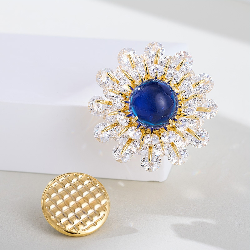 Bross – hópehely dizájn, mikro-bevonatos cirkón, virág alakú, réz, elektroplakálás