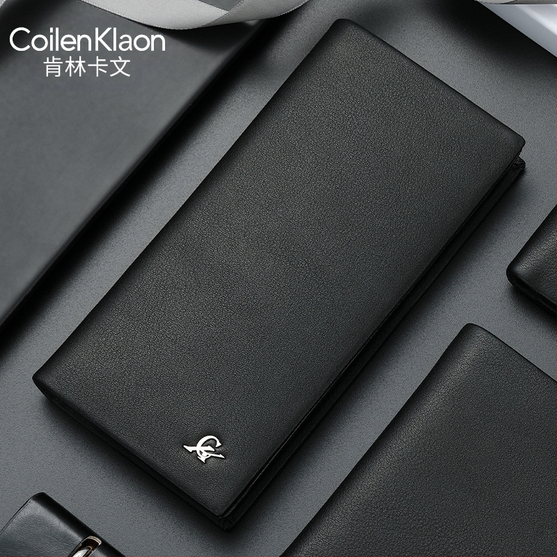 COILENKLAON Vīriešu maks - Īsta āda, Pirmā slāņa liellopa āda, Plāns karšu turētājs ar nodalījumu vadītāja apliecībai, Daudz kartes, Monētu kabatiņa, Pilsētas stila dizains
