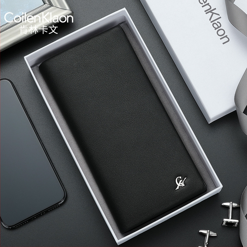 COILENKLAON Vīriešu maks - Īsta āda, Pirmā slāņa liellopa āda, Plāns karšu turētājs ar nodalījumu vadītāja apliecībai, Daudz kartes, Monētu kabatiņa, Pilsētas stila dizains