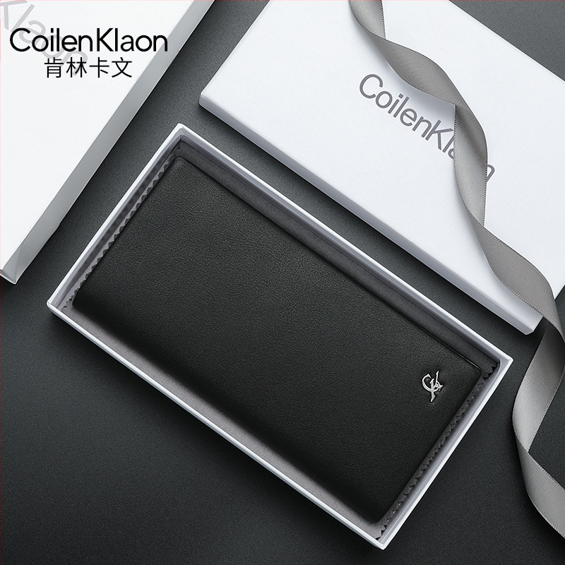 COILENKLAON Vīriešu maks - Īsta āda, Pirmā slāņa liellopa āda, Plāns karšu turētājs ar nodalījumu vadītāja apliecībai, Daudz kartes, Monētu kabatiņa, Pilsētas stila dizains