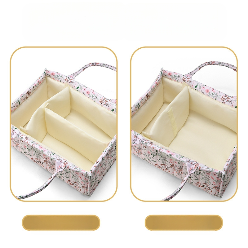Māmiņas soma ar ziedu rakstu — velūra materiāls, poliestera oder, stils svaigs un salds, ļoti viegla un uzglabāšanai piemērota