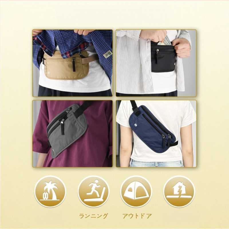 Zidelon Νάιλον ζώνης RFID-Blocking Διαβατήριο – Για εξωτερικά ταξίδια, Unisex Αντι-κλοπής Οργανωτής Εγγράφων με Πολυεστερική Επένδυση