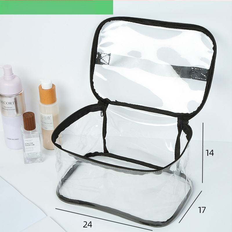 Geantă cosmetică din PVC, transparentă și impermeabilă, în stil poșetă de mână