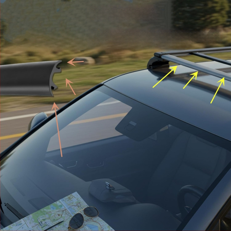 Jinqilai ανθεκτική στεγανοποιητική λωρίδα για σχάρα οροφής αυτοκινήτου, μοντέλο 19, για στεγανοποίηση σχάρας οροφής