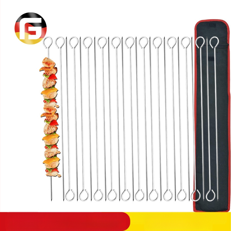 GF σετ από ανοξείδωτο ατσάλι 24 σουβλάκια με κρεμάμενους δακτυλίους για εξωτερικό ψήσιμο