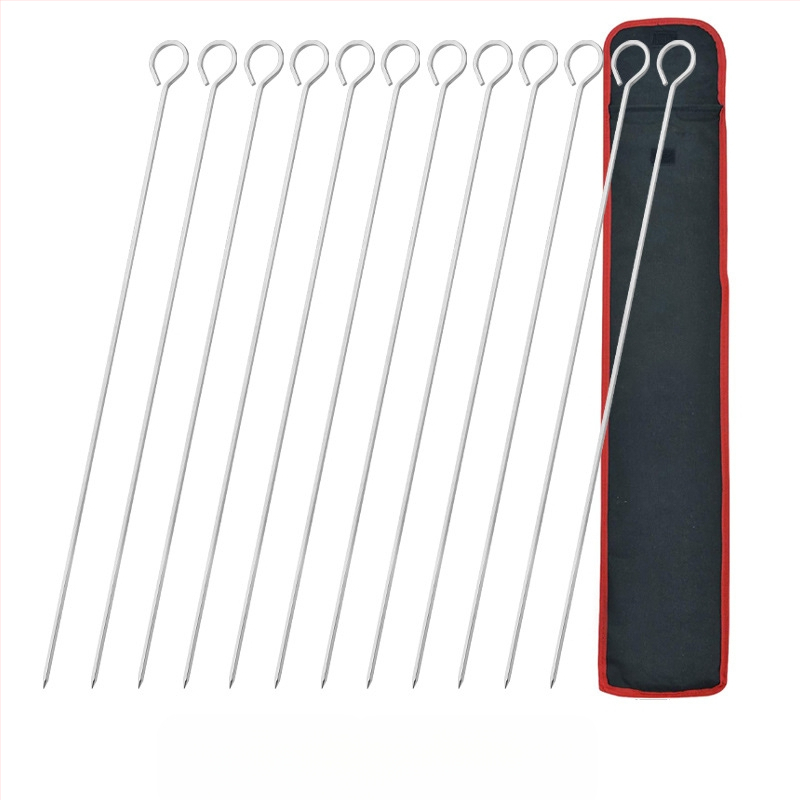 GF σετ από ανοξείδωτο ατσάλι 24 σουβλάκια με κρεμάμενους δακτυλίους για εξωτερικό ψήσιμο