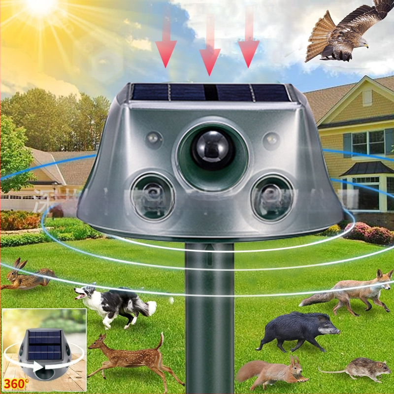 SK031 Repelent solar pentru animale, design cu patru fețe, repelent multifuncțional pentru insecte (țânțari și gândaci), reîncărcabil, 5V 5W