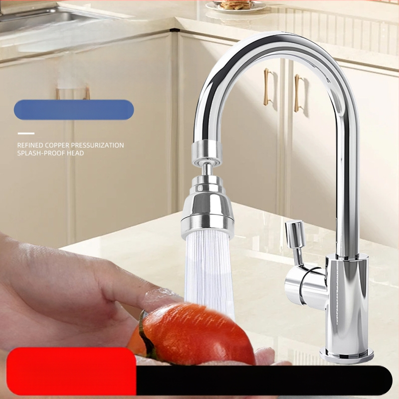 Tryjų greičių anti-splash maišytuvo galvutė su dvigubu guolių sukimu, ABS+nerūdijantis plienas, sriegis, pakilimas