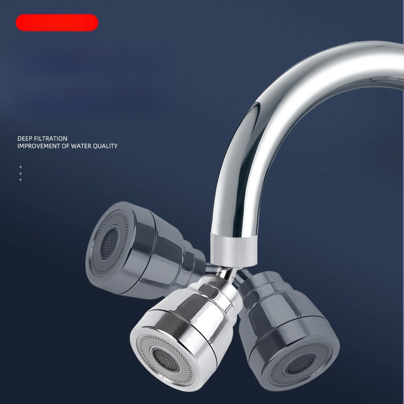 Tryjų greičių anti-splash maišytuvo galvutė su dvigubu guolių sukimu, ABS+nerūdijantis plienas, sriegis, pakilimas