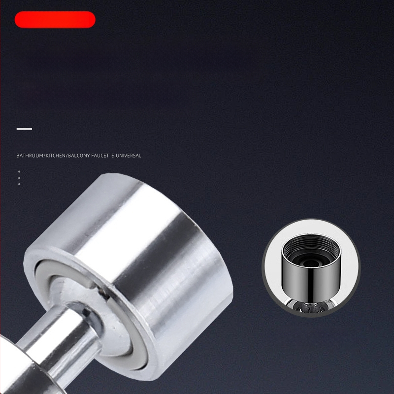 Tryjų greičių anti-splash maišytuvo galvutė su dvigubu guolių sukimu, ABS+nerūdijantis plienas, sriegis, pakilimas