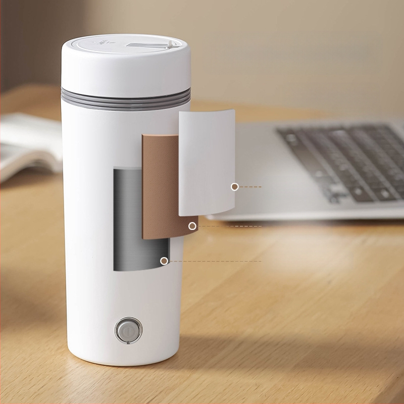 Cană electrică pentru încălzirea apei în mașină, alimentare 12V/24V, capacitate 0,35 L, cablu 70 cm, 80W/140W, întrerupere automată și protecție la supraîncălzire