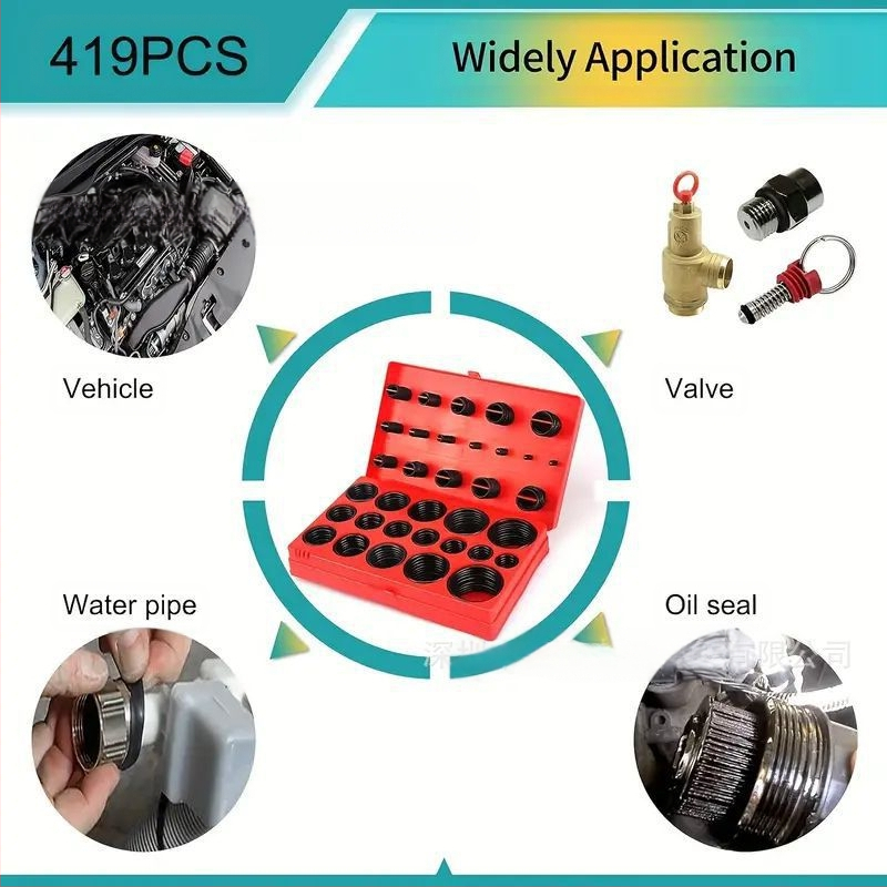 Σετ O‑ρινγκ για σφράγιση, 419 τεμάχια, νιτριλικό καουτσούκ, ανθεκτικό στη φθορά και στις υψηλές θερμοκρασίες, για αυτοκινητοβιομηχανία