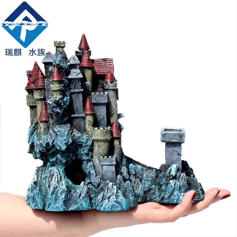 Decor pentru acvariu din rășină – Casă-castel de vis pentru acvariu, decor peisaj (Material: Rășină; Origine: Shanghai; Scop principal: Acvariu; Funcție: Adăpost; Greutate: 580 g)