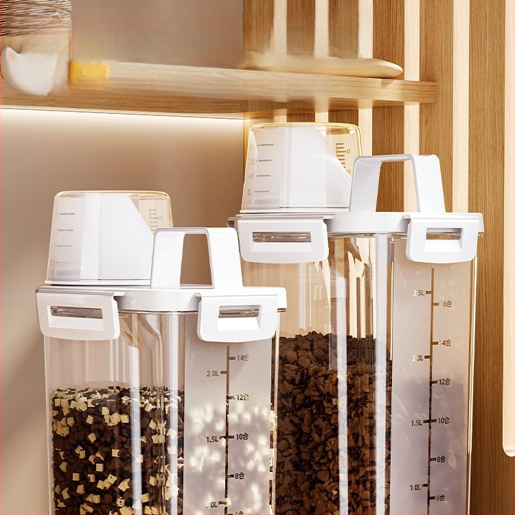 Δοχείο αποθήκευσης τροφής κατοικίδιων – κενό-σφραγιζόμενο, αδιάβροχο, υλικό PP, κατάλληλο για τροφή γάτας και σκύλου (οικιακή χρήση)