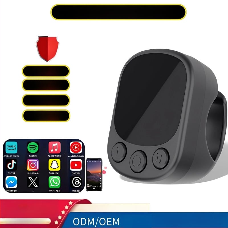Telecomandă inel Bluetooth pentru smartphone-uri, Model J09, ABS, Bluetooth 4.0, 70 g