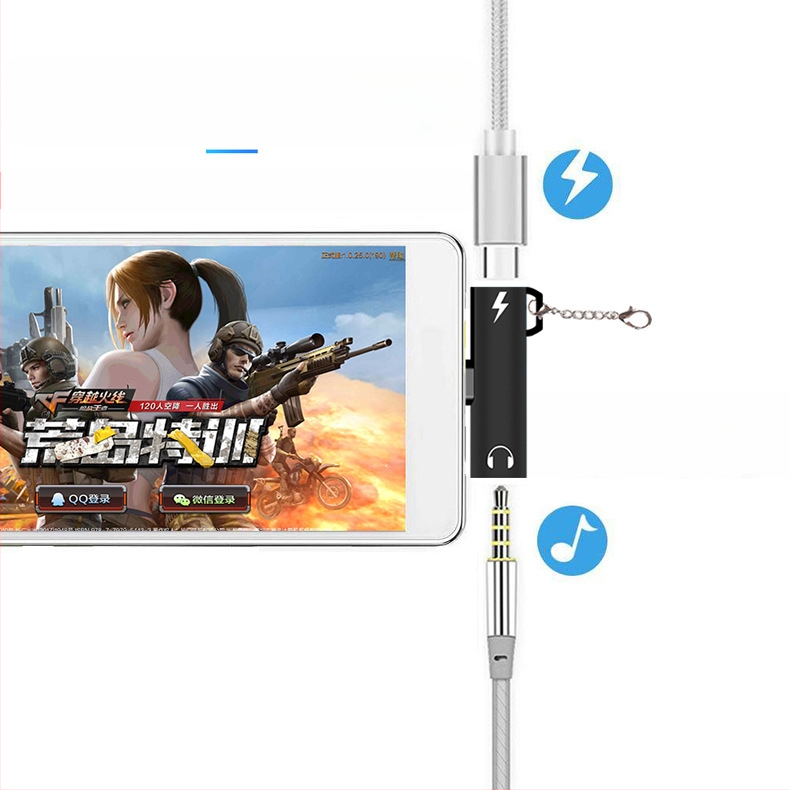 Adaptor pentru căști Type-C cu mufă 3,5 mm și încărcare USB-C, pentru telefoane cu port Type-C unic