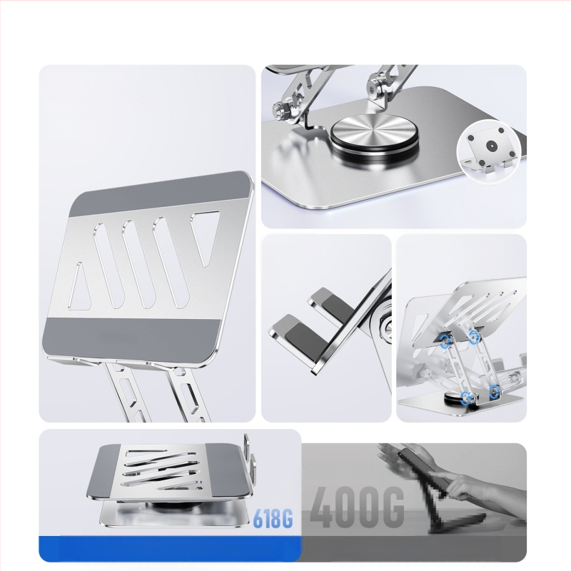 Suport pentru tabletă rotativ la 360° — de birou, pliabil, din aliaj de aluminiu, Model P001