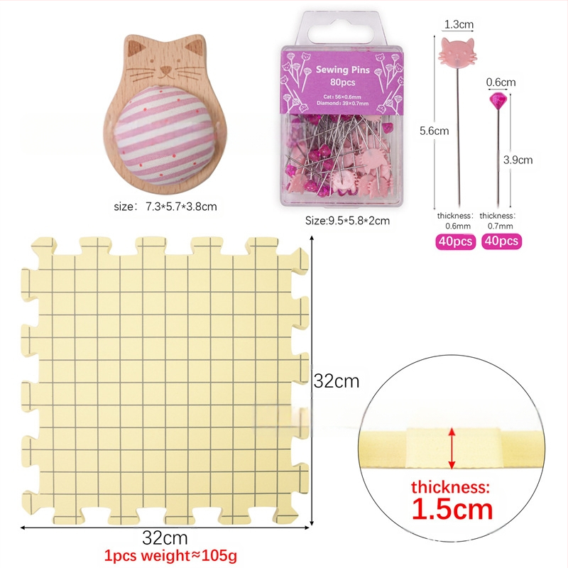 Megzimo blokavimo kilimėliai su tinkleliu išdėstymui, 1.5 cm storis