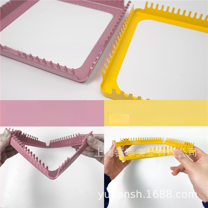 DIY szövőszék - négyszögletes keret szövéshez, sűrű fogak, 18 fog