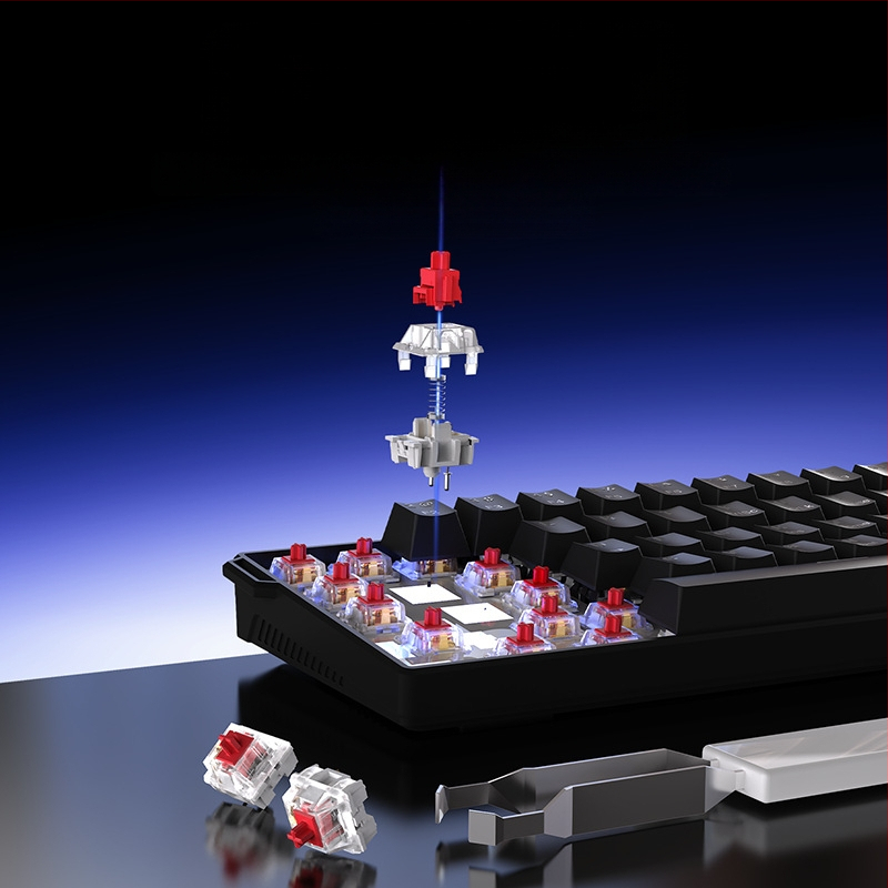 Πληκτρολόγιο παιχνιδιών, διάταξη 60%, έως 87 πλήκτρα, ενσύρματο, μηχανικοί διακόπτες