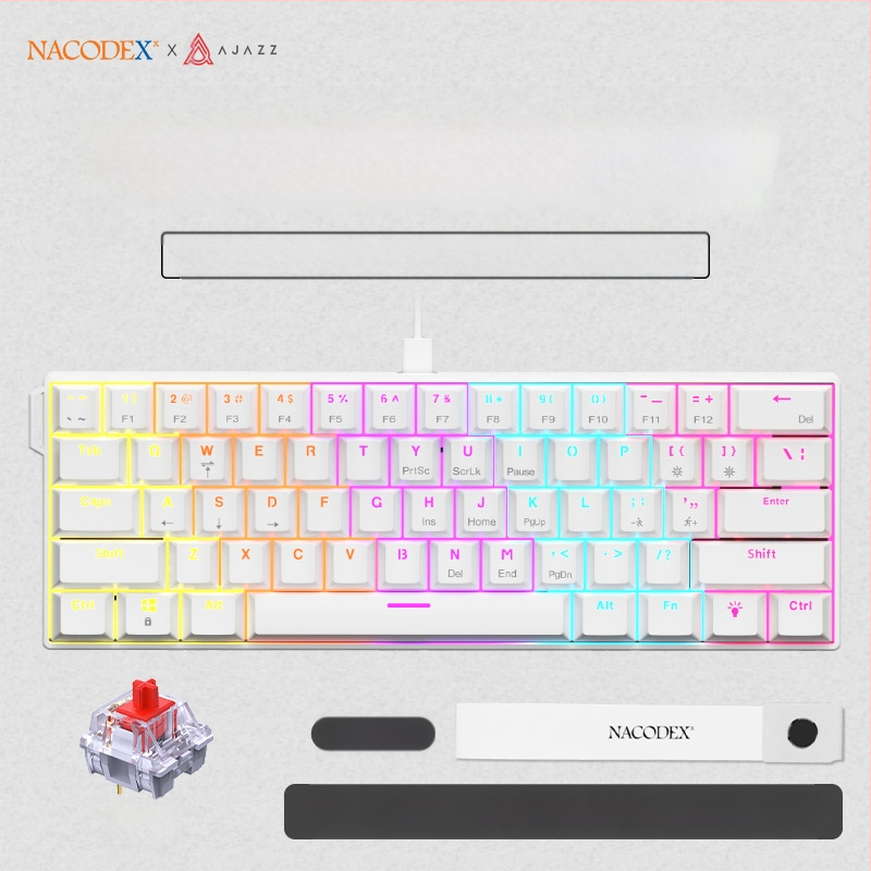 Πληκτρολόγιο παιχνιδιών, διάταξη 60%, έως 87 πλήκτρα, ενσύρματο, μηχανικοί διακόπτες