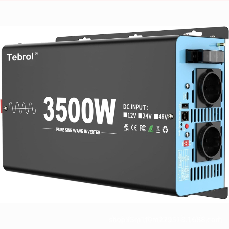 Инвертор за захранване 2500W, чиста синусоидална вълна, вход 12V DC, изход 230V AC