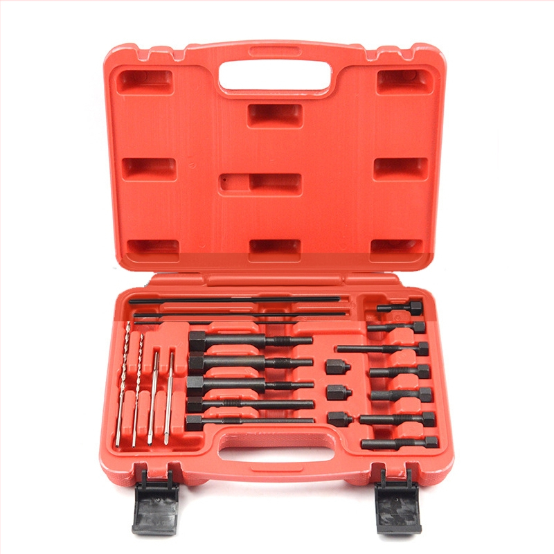 22-dalīgs komplekts automobiļu sildīšanas sveču vītņu remonta instrumentiem; bojāto sveču elektrodiņu noņemšanas komplekts