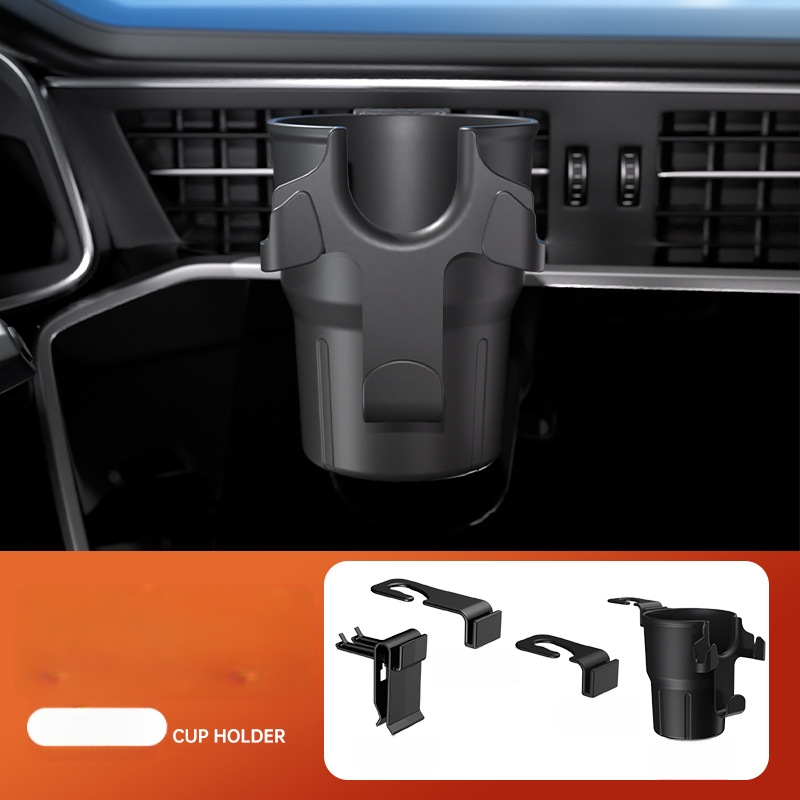 Automašīnas sēdekļa aizmugures organizētājs ar krūzes turētāju un tālruņa turētāju, plastmasa, karājas uzstādīšana, universāla saderība, logotipa druka pieejama