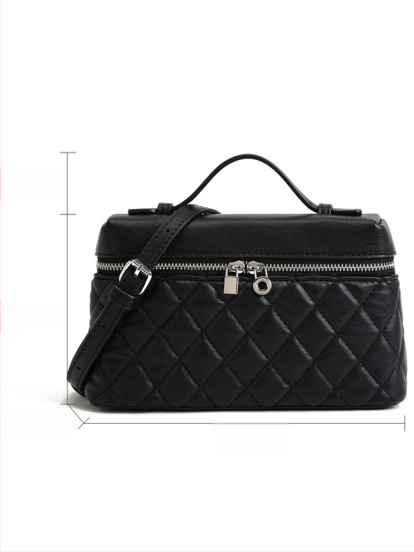 PU Box Bag – αστική μινιμαλιστική τσάντα χειρός με φερμουάρ, θήκη τηλεφώνου, επένδυση πολυεστέρα